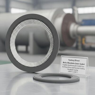 โรงงานโดยตรง โบเลอร์ ช่องหุ้มหุ้ม Gaskets Graphite เสริมด้วย SS304 Core สําหรับ Steam Drum และ Handhole การปิด -200 °C ถึง 450 °C